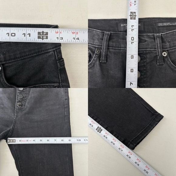 Banana Republic Women's High Rise Skinny Jeans Button Fly Washed Black Size 25 - Picture 10 of 15